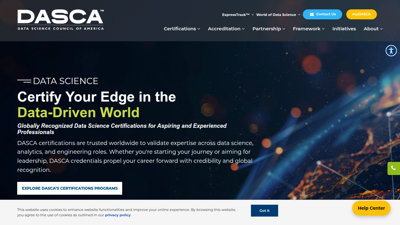 Learn more about global data science and analytics certifications offered by DASCA.