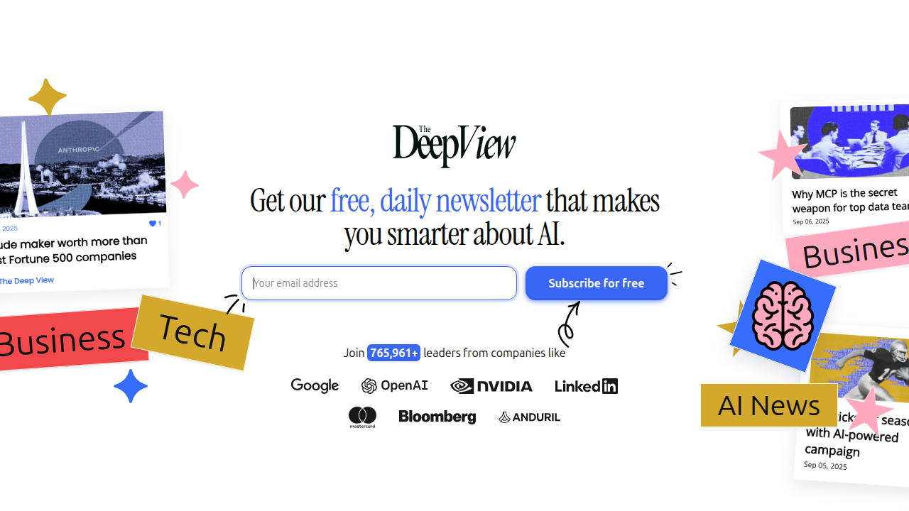 Stay informed on AI trends with The Deep View Newsletter.