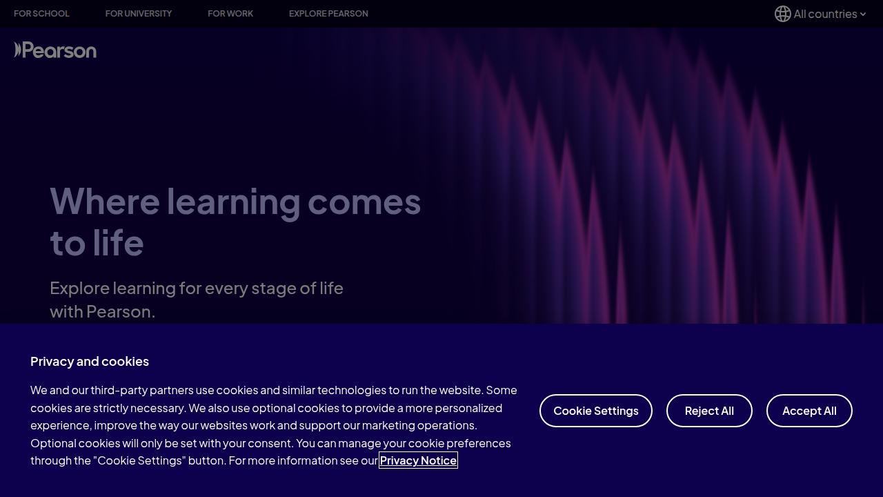 The homepage of Pearson, an educational publishing and assessment company, relevant to discussions on AI readiness and skill development.