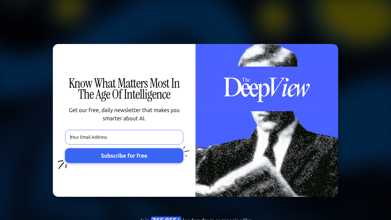 Screenshot of Your Daily AI Shortcut subscription page, a resource for simple daily AI insights.