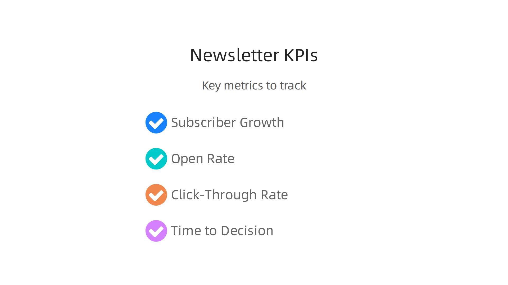 Key Performance Indicators (KPIs) to track for measuring the success of AI-enhanced newsletters.