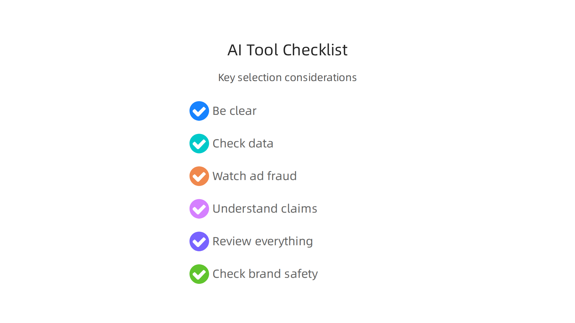 Key considerations for businesses when selecting and implementing AI tools for social media marketing services.