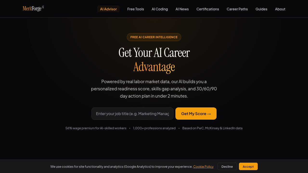 Explore the latest AI career statistics, job market trends, and guides on MeritForge AI.