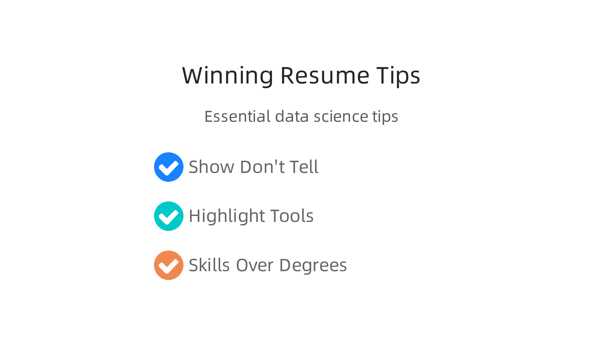 Essential tips for building a resume that stands out to data science hiring managers.