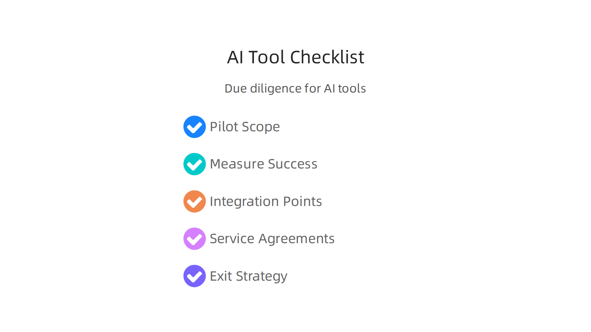 A practical due diligence checklist for B2B marketing agencies to evaluate AI tools and vendors effectively before implementation.