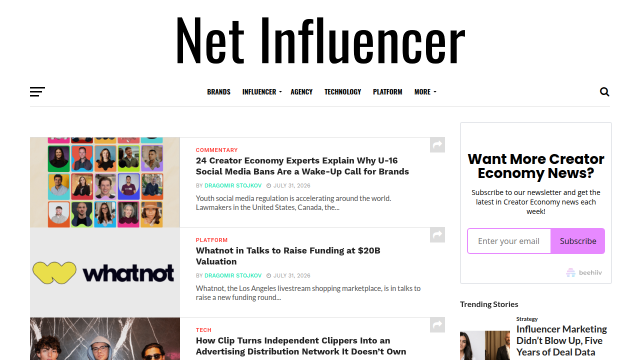 NetInfluencer offers resources and insights into the evolving influencer marketing landscape, a $44 billion industry.